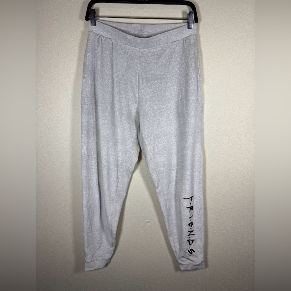 Primark Friends TV Show Gray Velour Joggers Embroidered Womens Small